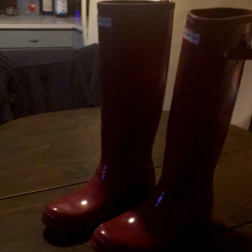 Hunter boots size 10 red excellent condition